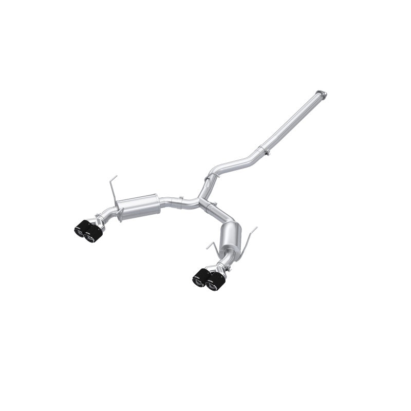 MBRP Armor Pro Series cat-back exhaust for Subaru WRX with dual split quad carbon fiber tips and T304 stainless piping