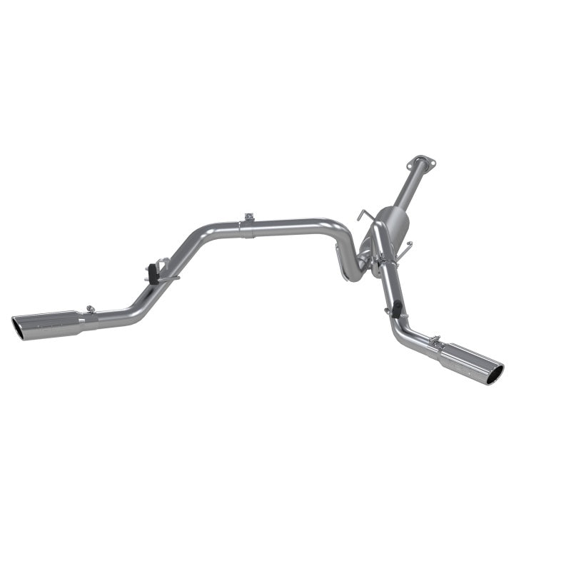 MBRP ARMOR PLUS T409 stainless steel dual split side cat-back exhaust system with polished tips for Toyota Tacoma