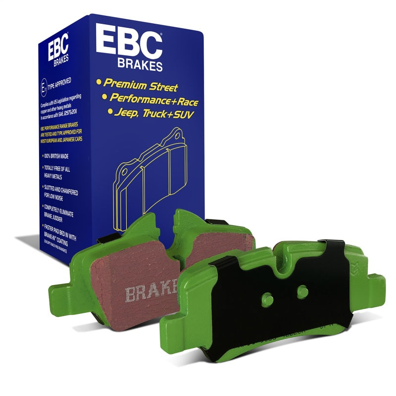EBC Greenstuff DP22228 rear brake pad set with green friction coating for 2014-2023 Mini Cooper models.