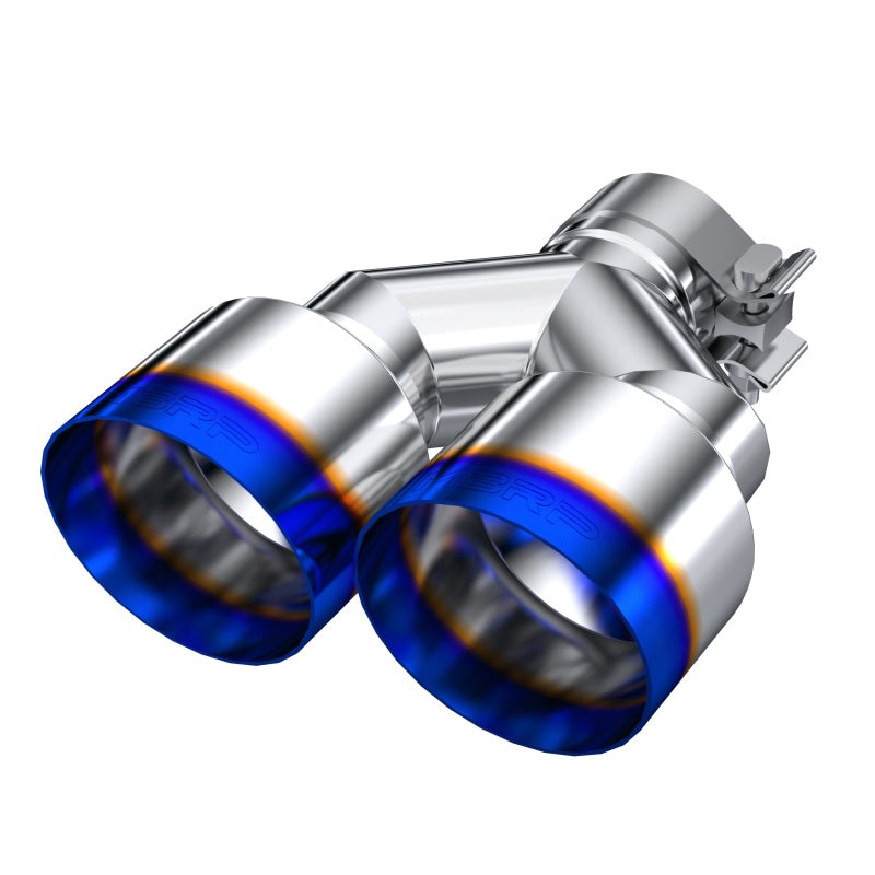 MBRP dual 4-inch burnt end exhaust tip in T304 stainless steel with 2.5-inch inlet