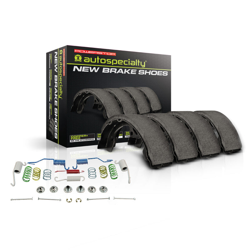 Rear drum brake shoes and premium installation hardware kit for 1958 Chevrolet Yeoman