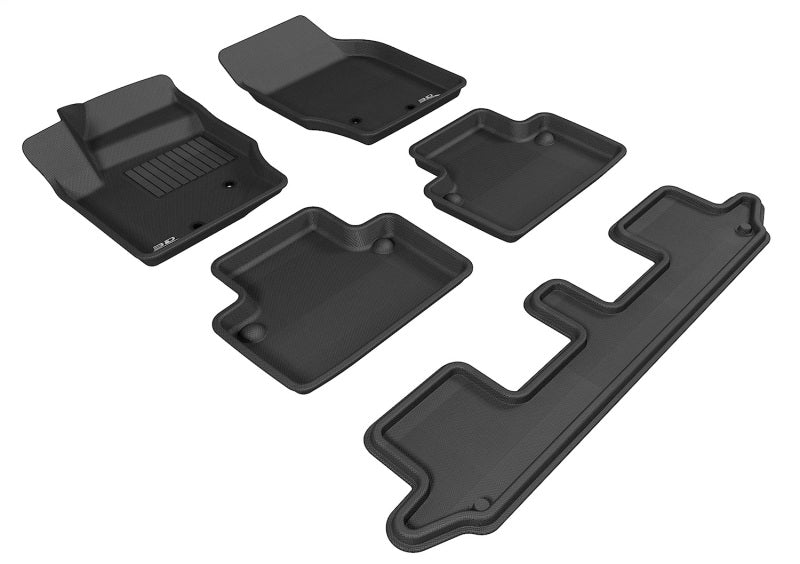 3D MAXpider Kagu Series Black All-Weather Floor Mats Full Set for 2003-2014 Volvo XC90 (2.5T)
