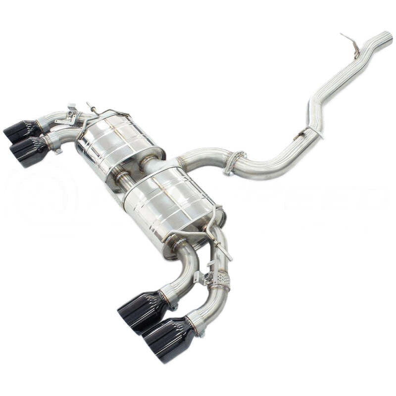 Invidia R400 Valved Cat-Back Exhaust with 76mm Piping and Straight Cut Black Tips for 2022+ Volkswagen Golf R (MK8)
