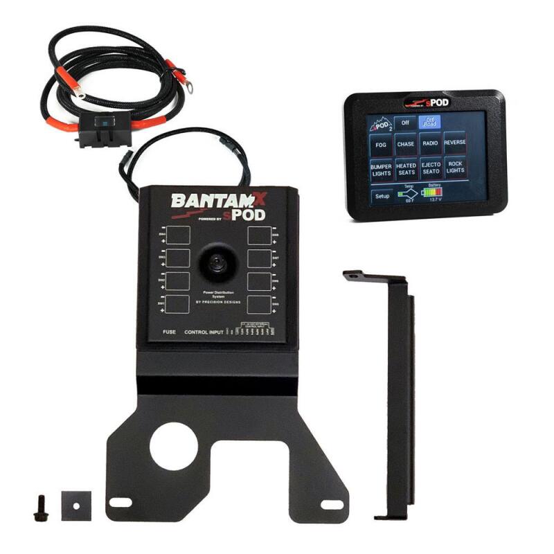 sPOD SourceLT power distribution module and 6-position Blue LED rocker switch panel for Jeep Wrangler JL