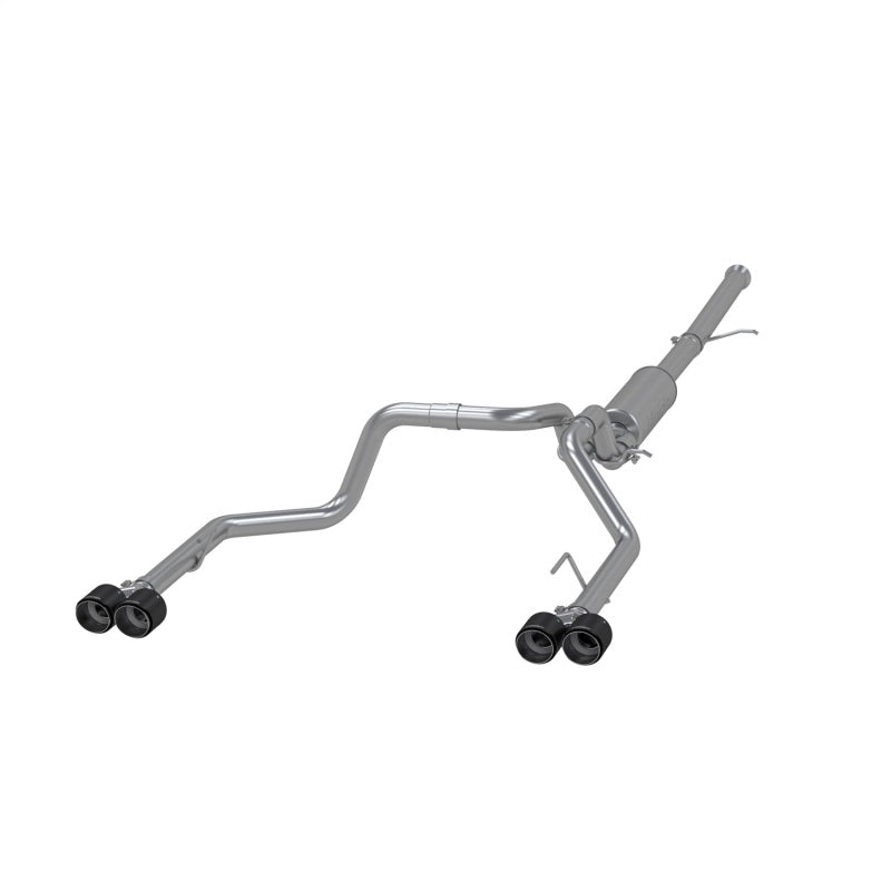 MBRP S50053CF T304 stainless steel dual exhaust system with quad carbon fiber tips