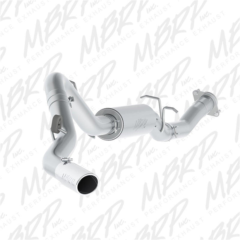MBRP Armor Lite 3.5-inch aluminized steel cat-back exhaust system with mandrel-bent tubing and stainless steel tip.