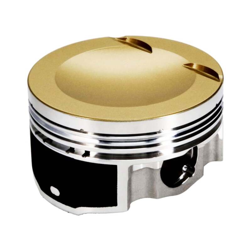 Set of five JE Ultra Series 83mm forged pistons for Audi 2.5L TFSI featuring skirt and crown coatings.
