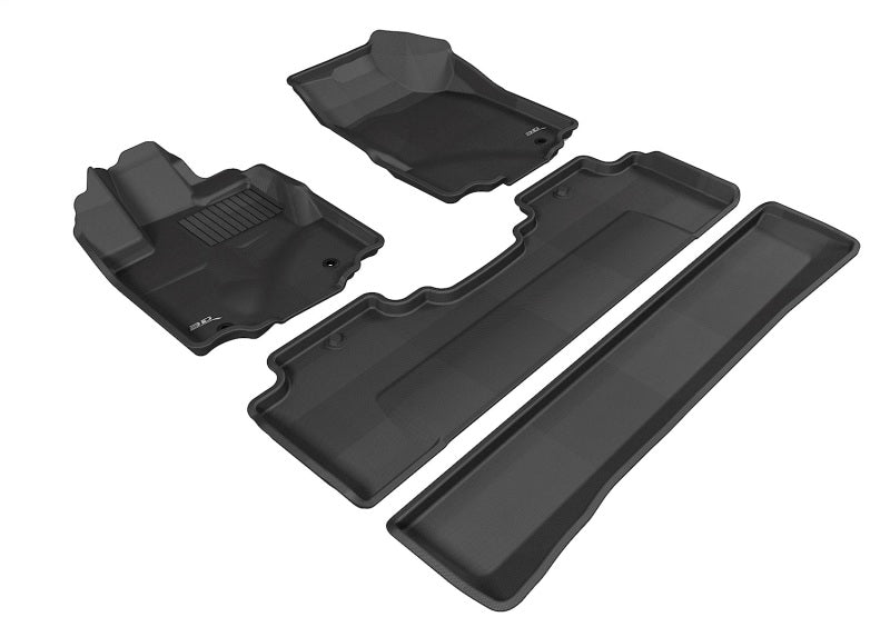3D MAXpider Kagu Series Black Full Set All-Weather Floor Mats for 2006-2014 Honda Ridgeline