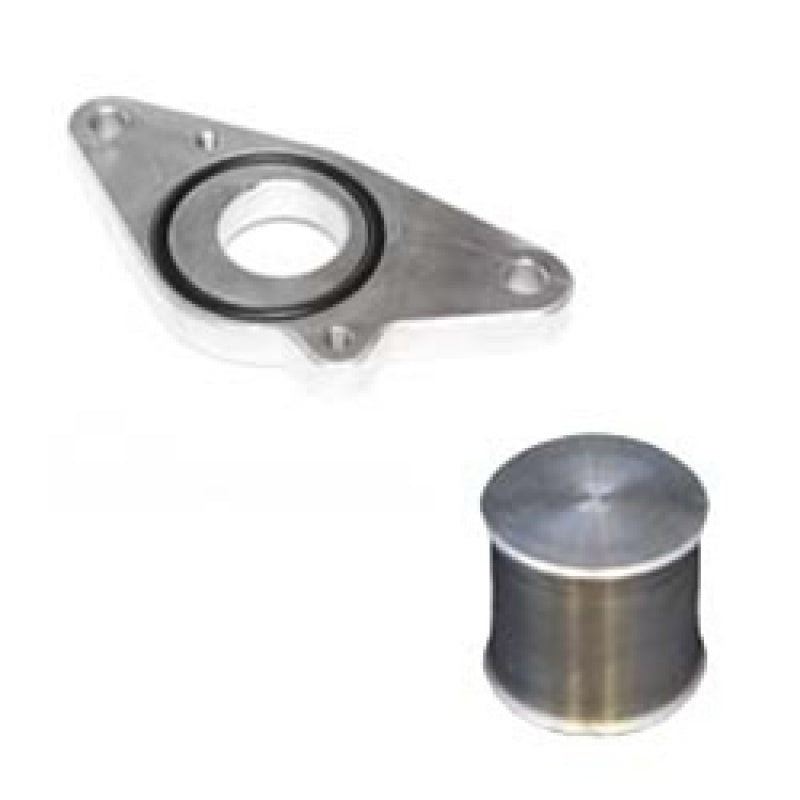 Torque Solution Greddy blow off valve adapter and recirculation block-off plug for 2002-2014 Subaru WRX and STI.