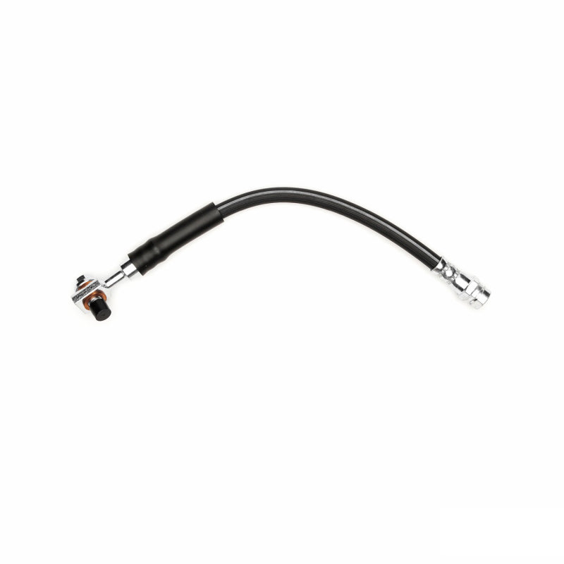 DFC rear hydraulic brake hose with reinforced rubber tubing and threaded metal end fittings.