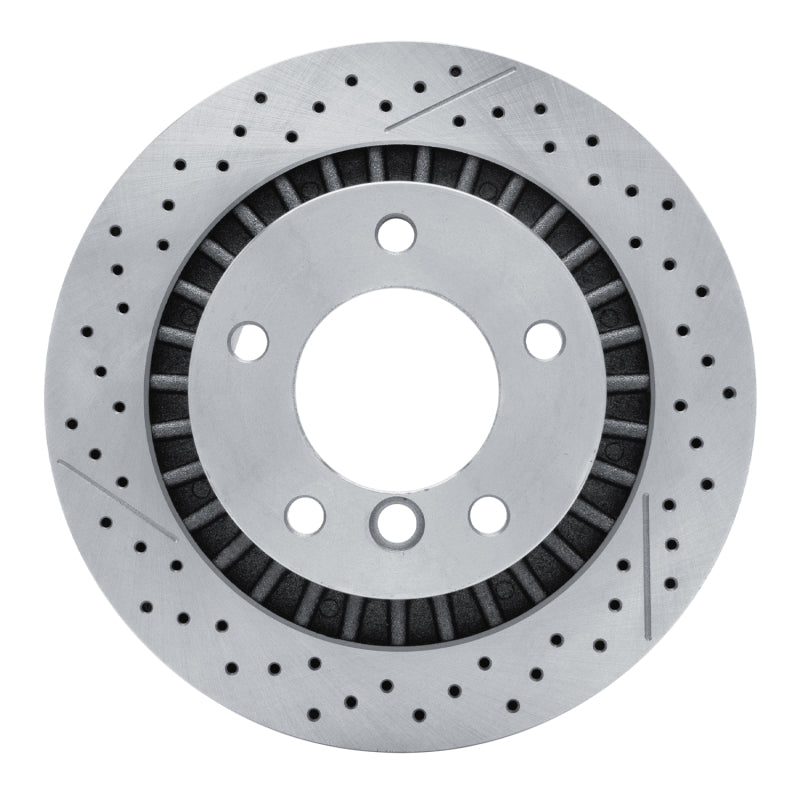 Rear drilled and slotted performance brake rotor for 2013-2018 Mercedes-Benz G63 and G65 AMG.