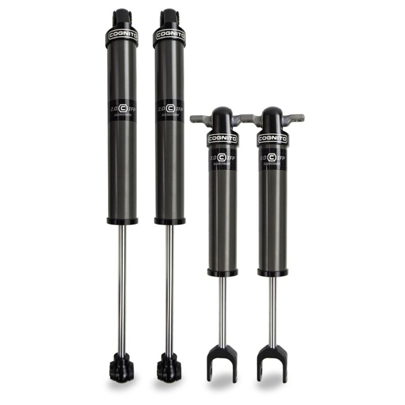 Cognito 2.0 IFP hard-anodized aluminum front and rear leveling shock set for GM heavy duty trucks.