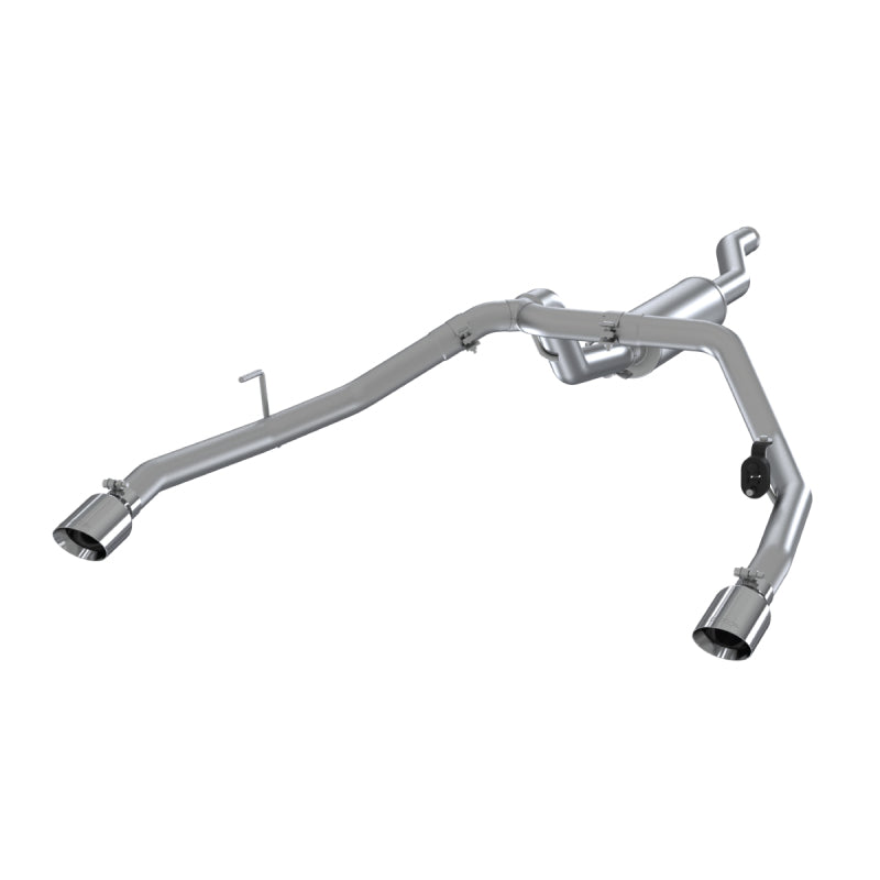 MBRP Armor Pro Series dual rear exit cat-back exhaust system in T304 stainless steel for Jeep Gladiator.
