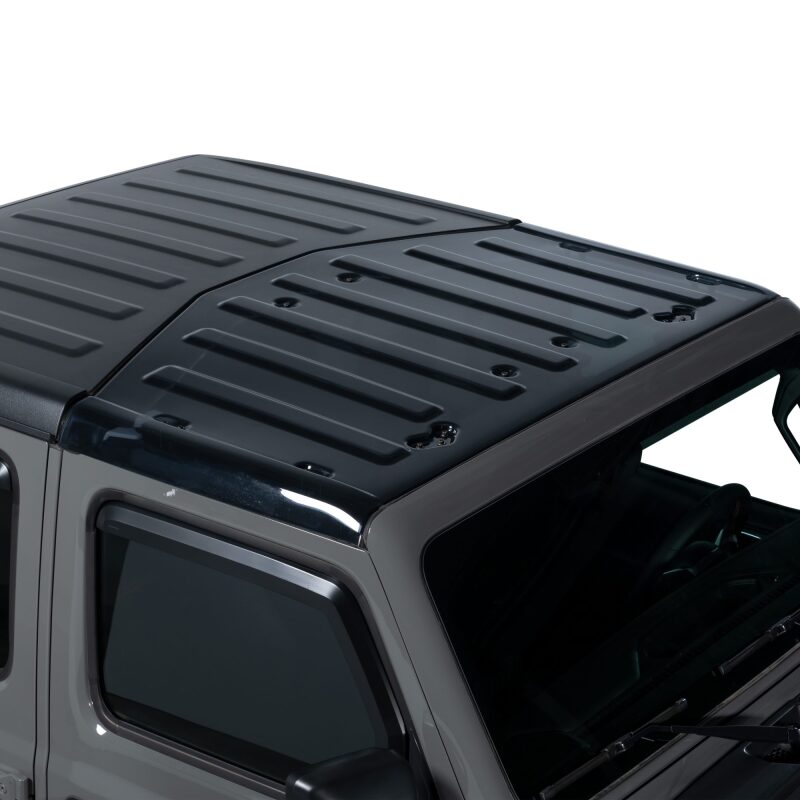 Putco Element Sky View transparent clear hard top panel installed on a Jeep Gladiator cabin.