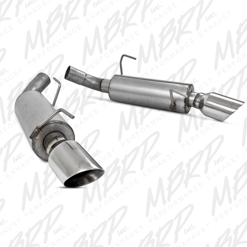 MBRP Armor Lite series axle-back exhaust system with dual aluminized steel mufflers and polished stainless tips.