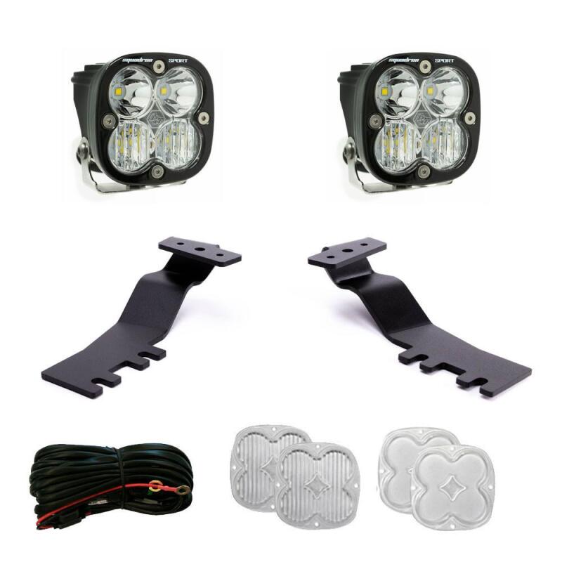 Baja Designs Squadron Sport LED pods with vehicle-specific A-pillar mounting brackets for 2025 Toyota 4Runner