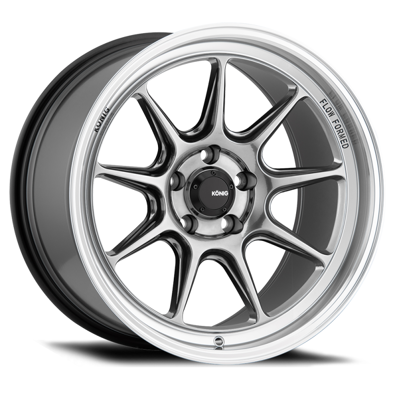 Konig Countergram 18x8.5 wheel in Hyper Chrome finish with a nine-spoke design and deep machined outer lip.
