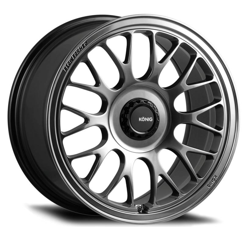 Konig MRK1 wheel in Hyper Carbon finish with a Gloss Black Gear Cap center assembly.