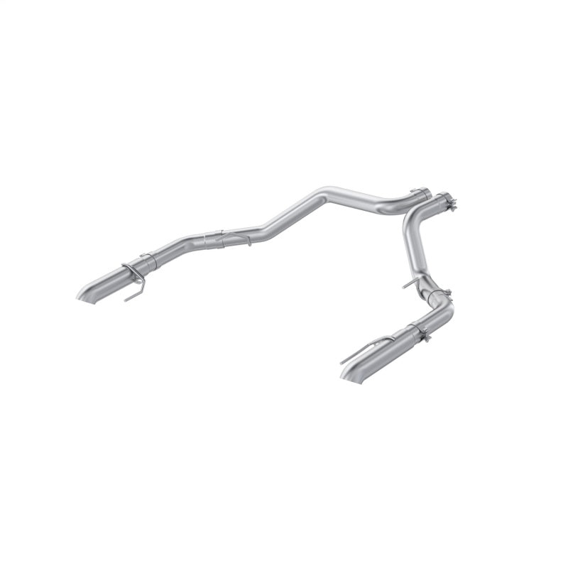 MBRP T304 stainless steel 3-inch dual rear exit axle-back exhaust with high-clearance turndown tips for Ford Raptor.