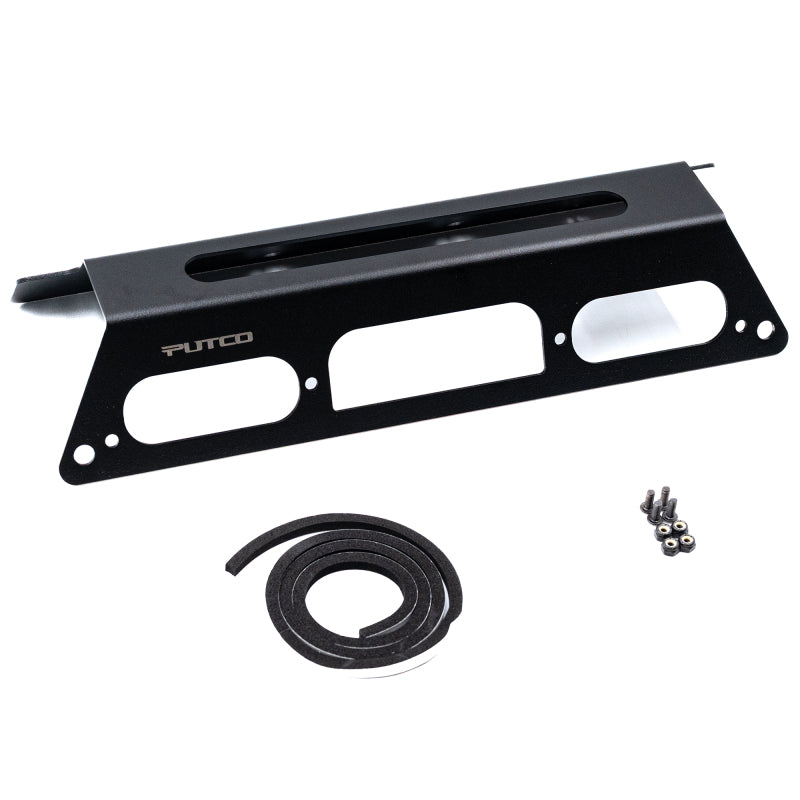 Textured black powder-coated 6061 aluminum Putco Hornet 16-inch roof light bar mounting brackets.