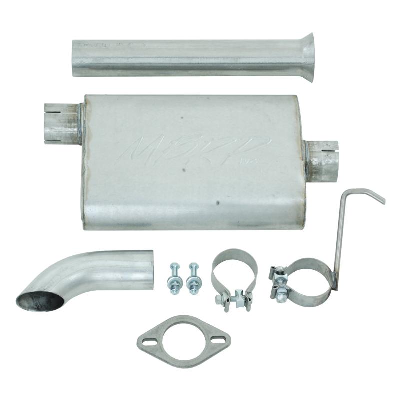MBRP Armor Lite aluminized steel cat-back exhaust with off-road turn-down tip for 2000-2006 Jeep Wrangler TJ