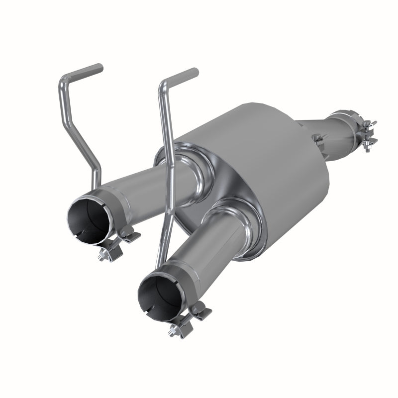 MBRP Armor Plus Series T409 stainless steel performance muffler with mandrel-bent inlet and outlet tubes