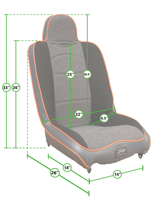PRP Daily Driver High Back Suspension Seats Kit, Pair, Gray Tweed - 1995-2001 Jeep Cherokee XJ