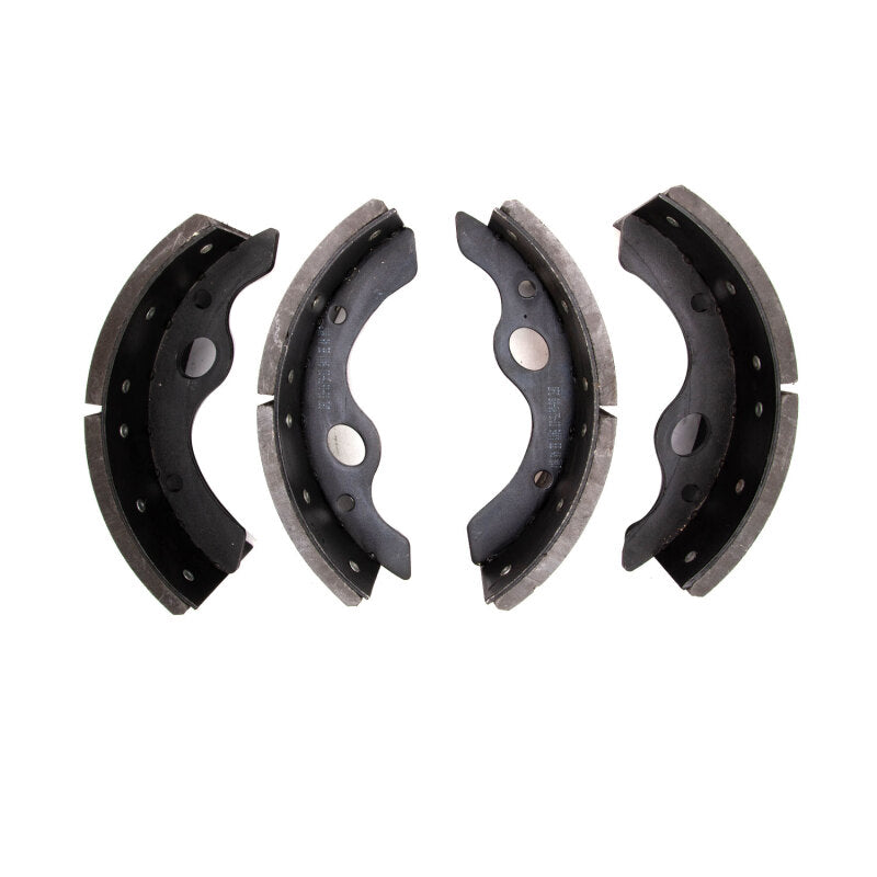 DFC Premium Riveted Rear Brake Shoes 1903-0679-00 with black anti-rust coating and semi-metallic friction material.