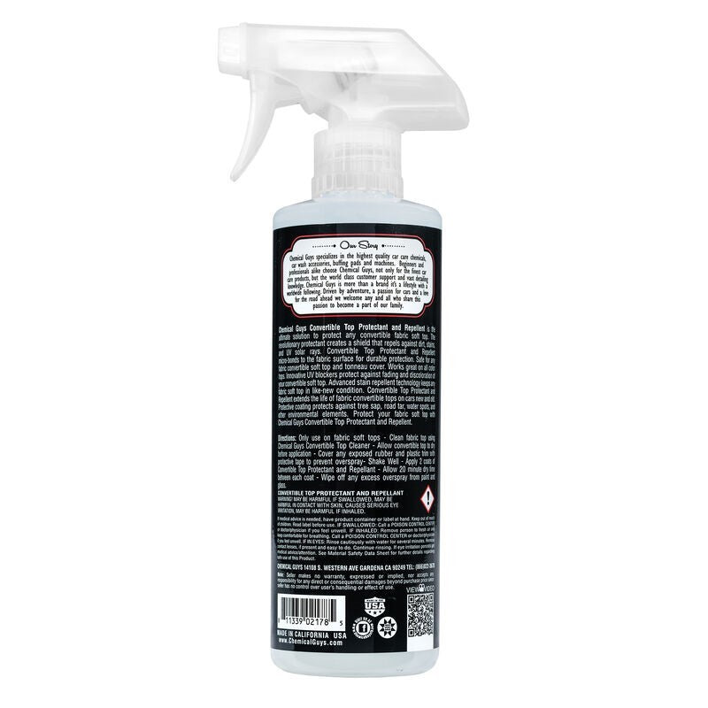 16oz spray bottle of Chemical Guys Convertible Top Protectant and Repellent with a spray nozzle