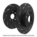 EBC Brakes Ultimax USR series black slotted rear brake rotor for Hyundai Genesis Coupe.
