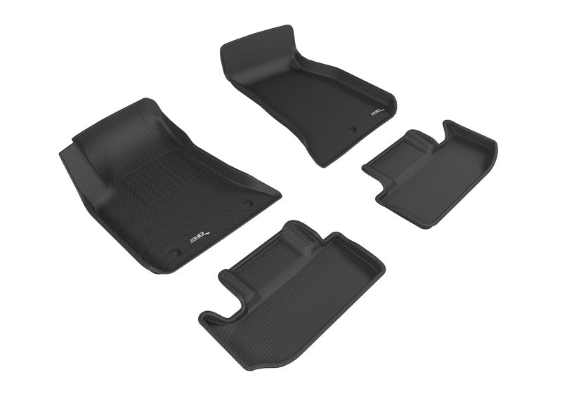 3D MAXpider Kagu Series Black Custom-Fit Floor Mats; Full Set for 2011-2014 Dodge Challenger