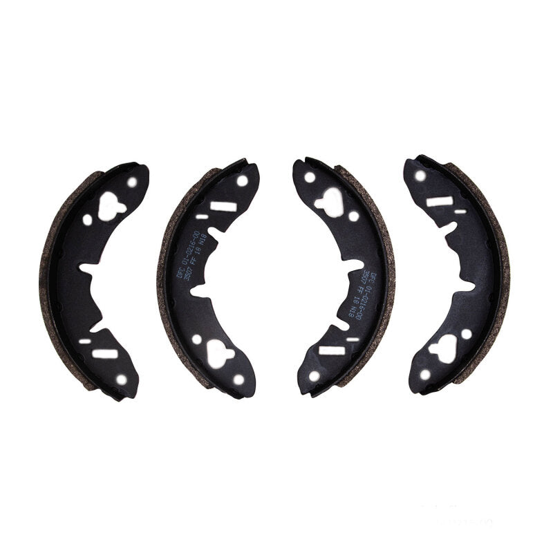 DFC Premium Service semi-metallic brake shoes with black anti-rust finish for classic Austin and MG models.