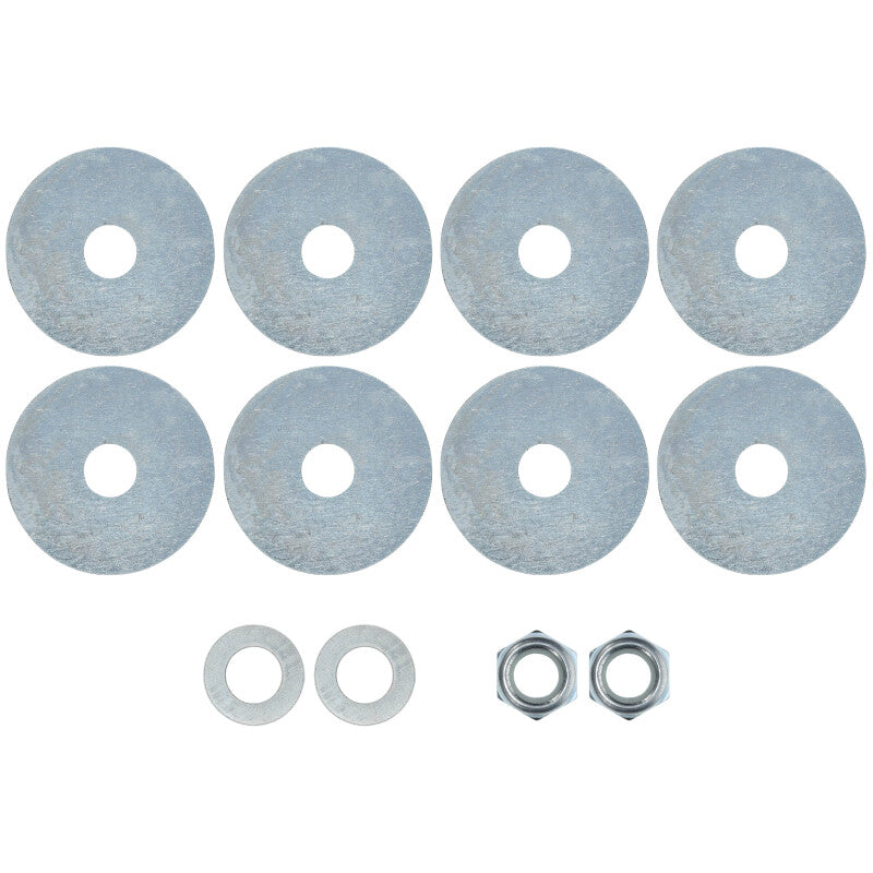 Zinc plated steel pivot washers for Camburg tubular upper control arm polyurethane bushings.