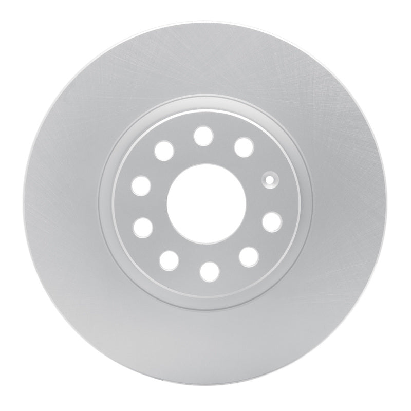 DFC GeoSPEC coated front brake rotor with a protective silver finish and precision-machined surface.