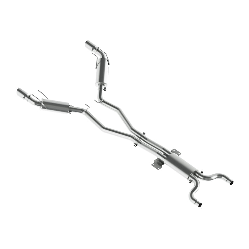 MBRP ARMOR PLUS Series 3-inch T409 stainless steel cat-back exhaust system with dual round tips for Chevrolet Camaro SS