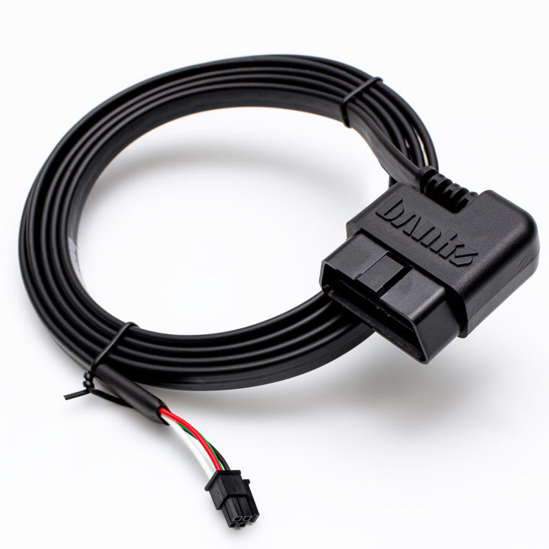 Low-profile flat 4-pin CAN OBD-II cable for Banks Power iDash and Derringer modules