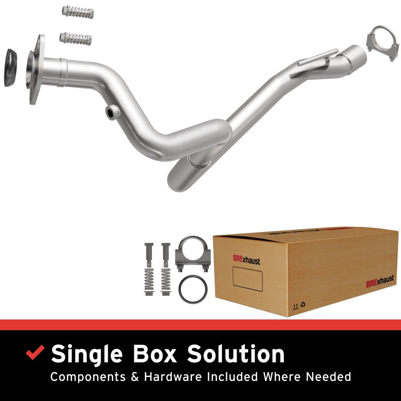 BRExhaust stainless steel front pipe kit with spring bolts, U-bolt clamp, and donut gasket for Jeep Cherokee.