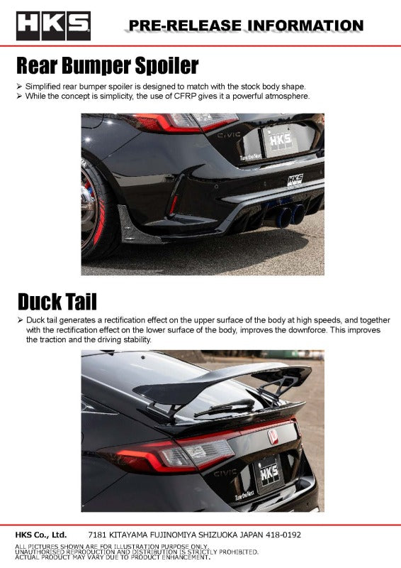 HKS Body Kit Type-S Front Spoiler for 2023-2024 Honda Civic Type R (FL5)