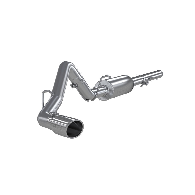 MBRP ARMOR PLUS Series T409 stainless steel single-exit cat-back exhaust system for 2009-2013 Silverado and Sierra 1500.