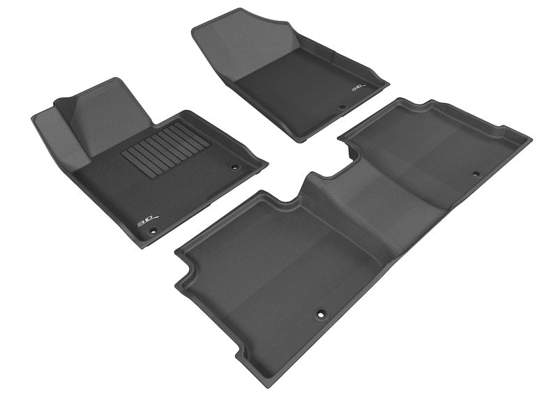3D MAXpider Kagu Series Black Full Set Floor Mats for Select 2015-2020 Hyundai Sonata / Kia Optima (2.0T / 1.6T)