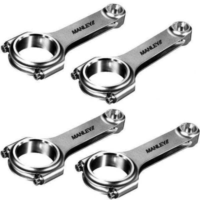 Set of four Manley H-Beam connecting rods for Honda and Acura D16 and ZC engines with ARP hardware.