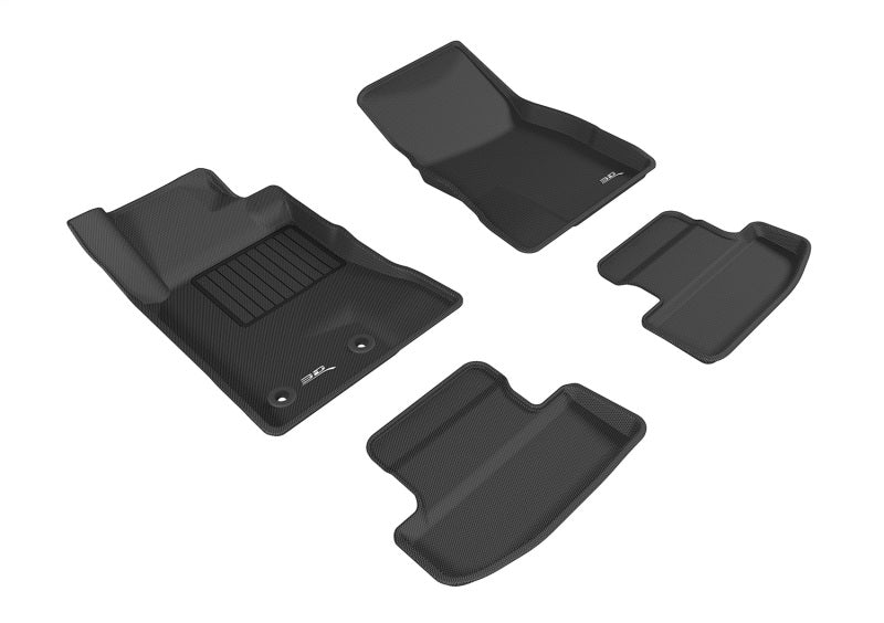 3D MAXpider Kagu Series Black Full Set Floor Mats for 2015-2026 Ford Mustang (2 Eyelets)