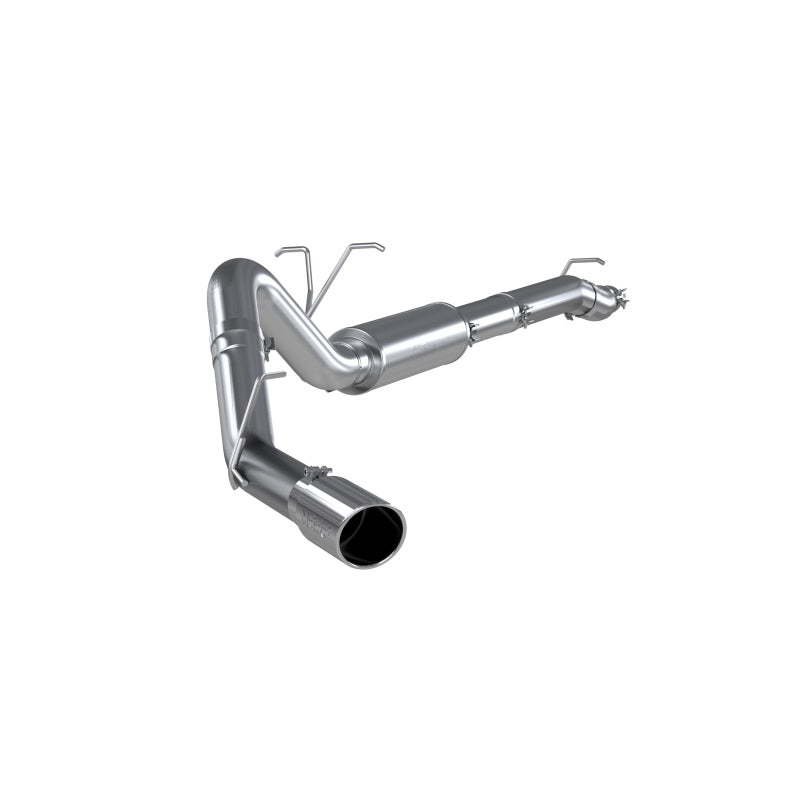 MBRP Armor Plus Series 4-inch T409 stainless steel cat-back exhaust system with single side exit and polished tip.