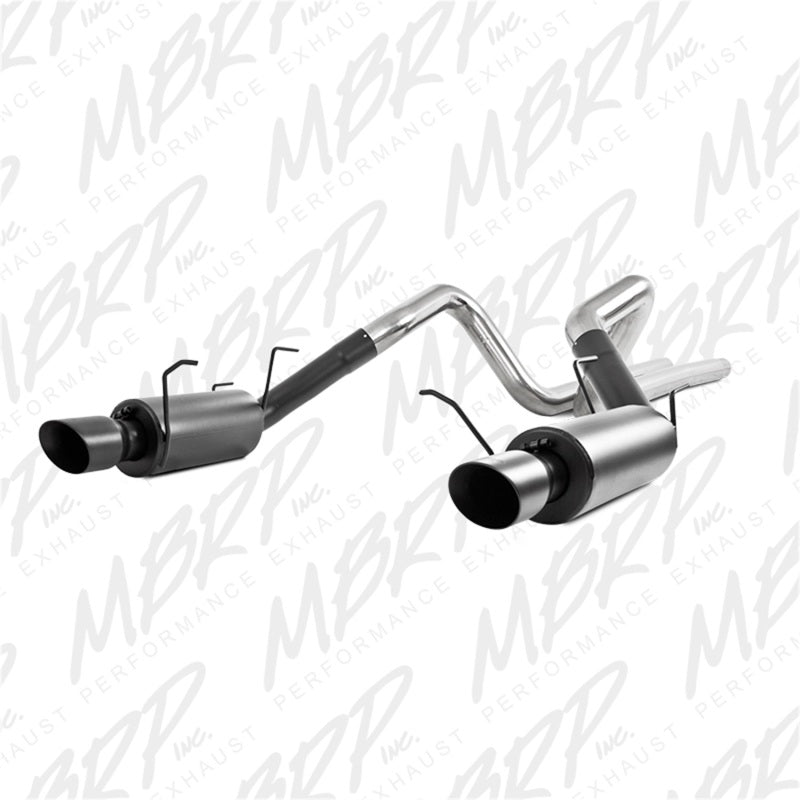 MBRP ARMOR BLK Series 3 inch cat-back exhaust system with black 4 inch tips for 2011-2014 Ford Mustang GT.