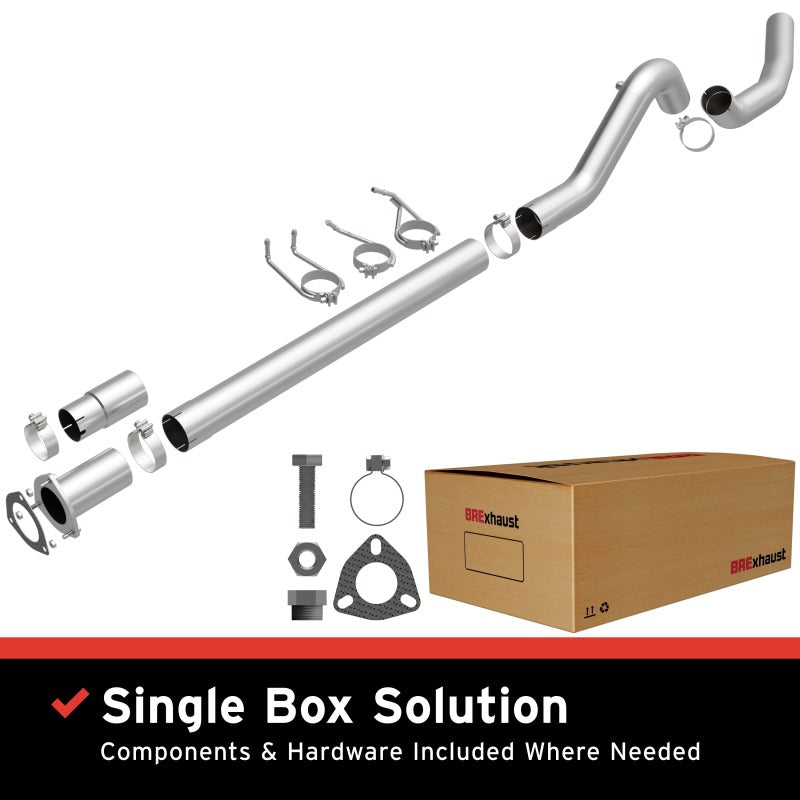 BRExhaust 106-0748 aluminized steel direct-fit exhaust kit with mandrel-bent pipes, band clamps, and gaskets.