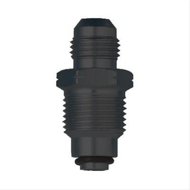 Black anodized aluminum -6AN male to 14mm x 1.5 metric male fuel injection adapter fitting