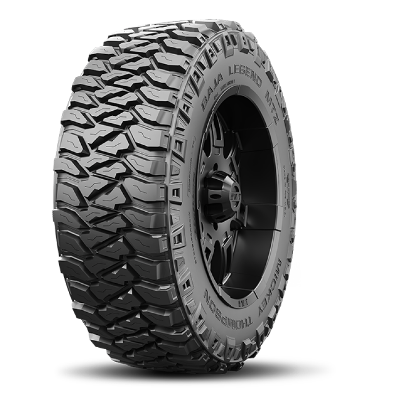 Mickey Thompson Baja Legend MTZ mud terrain tire featuring aggressive high-void tread and Sidebiter sidewall lugs.