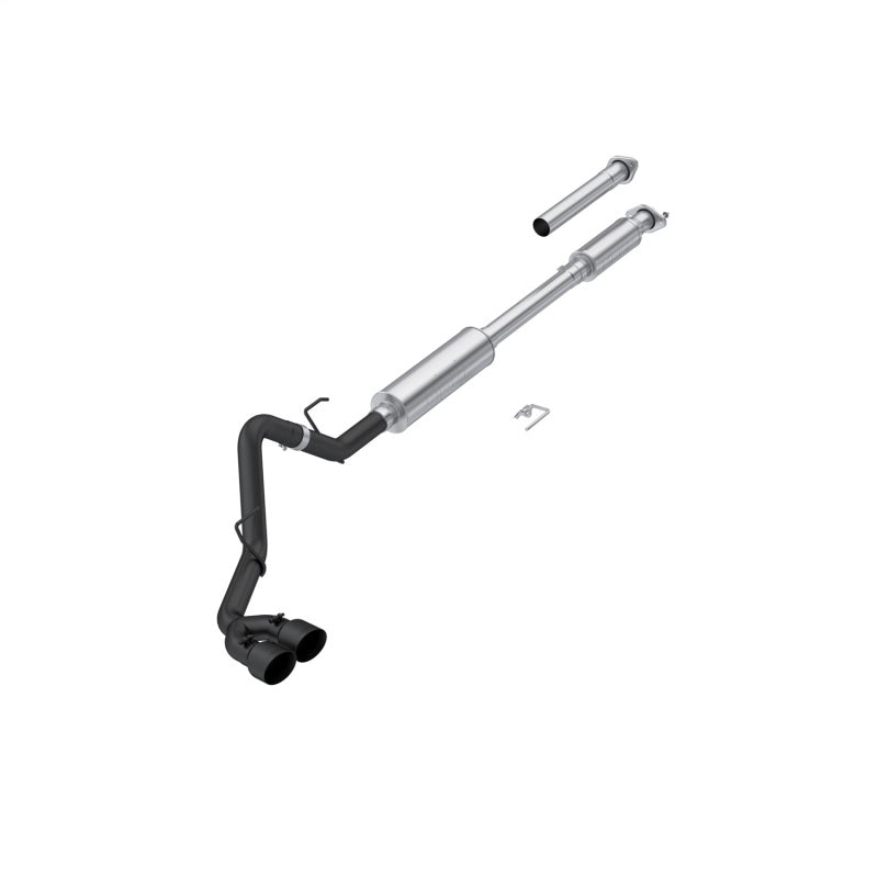MBRP Armor BLK 3-inch cat-back exhaust system S5281BLK with black coated piping and dual side-exit tips.