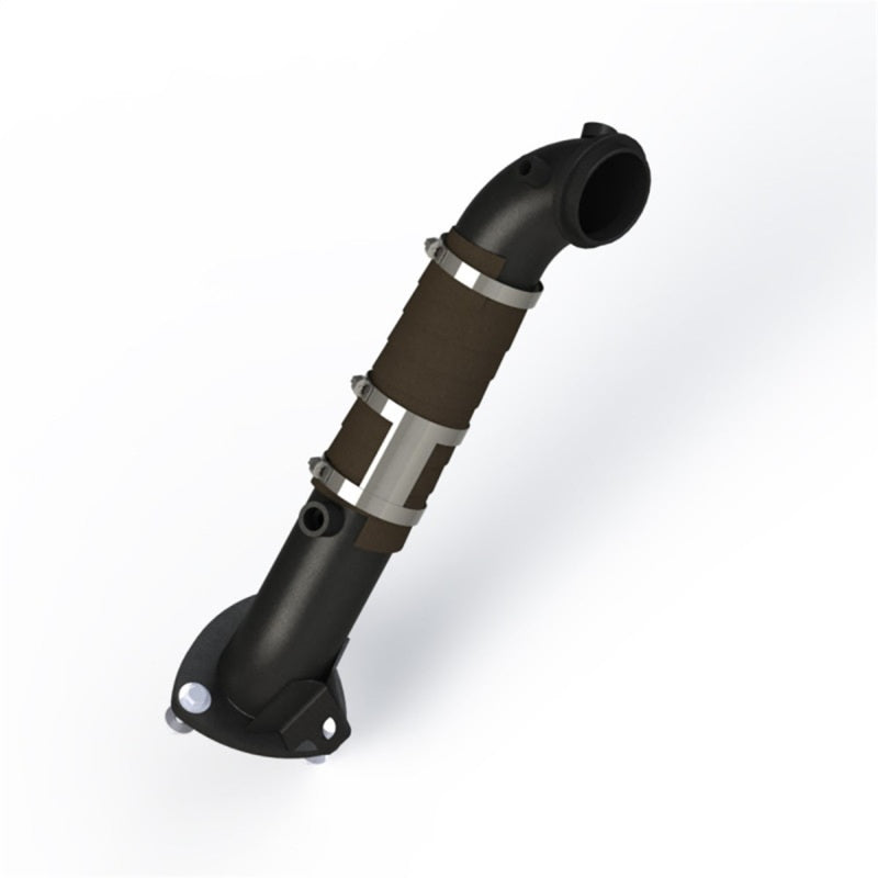 MBRP 3-inch exhaust down pipe with a 3-bolt flange for 2015-2016 6.6L Duramax engines.