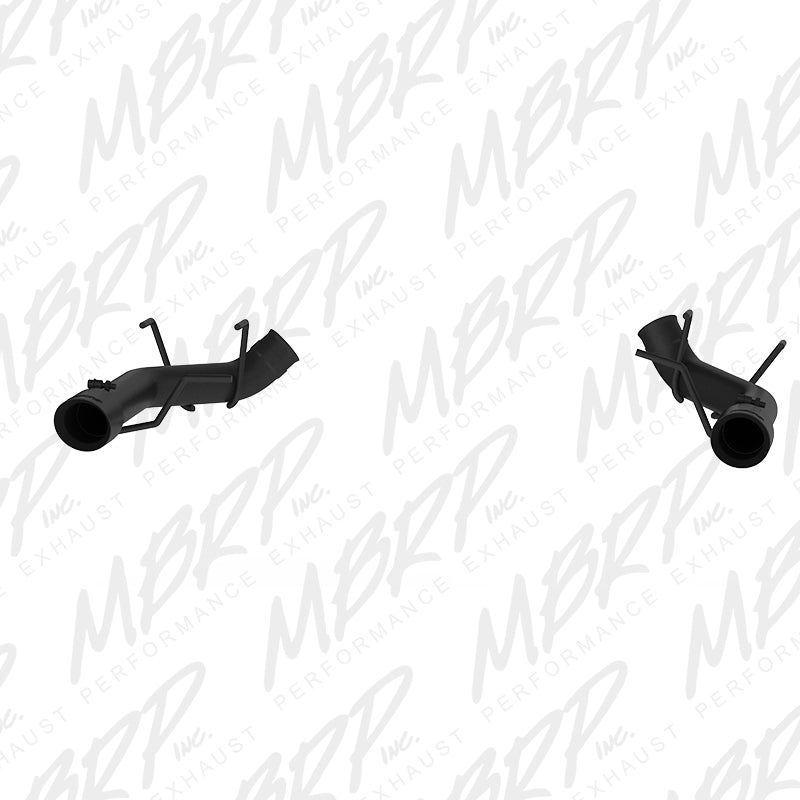 MBRP Armor BLK Series 3-inch dual axle-back exhaust muffler delete with black powder-coated tips for Ford Mustang GT.